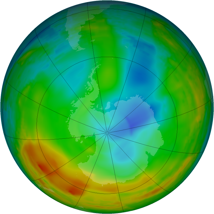 Antarctic ozone map for 10 August 1994